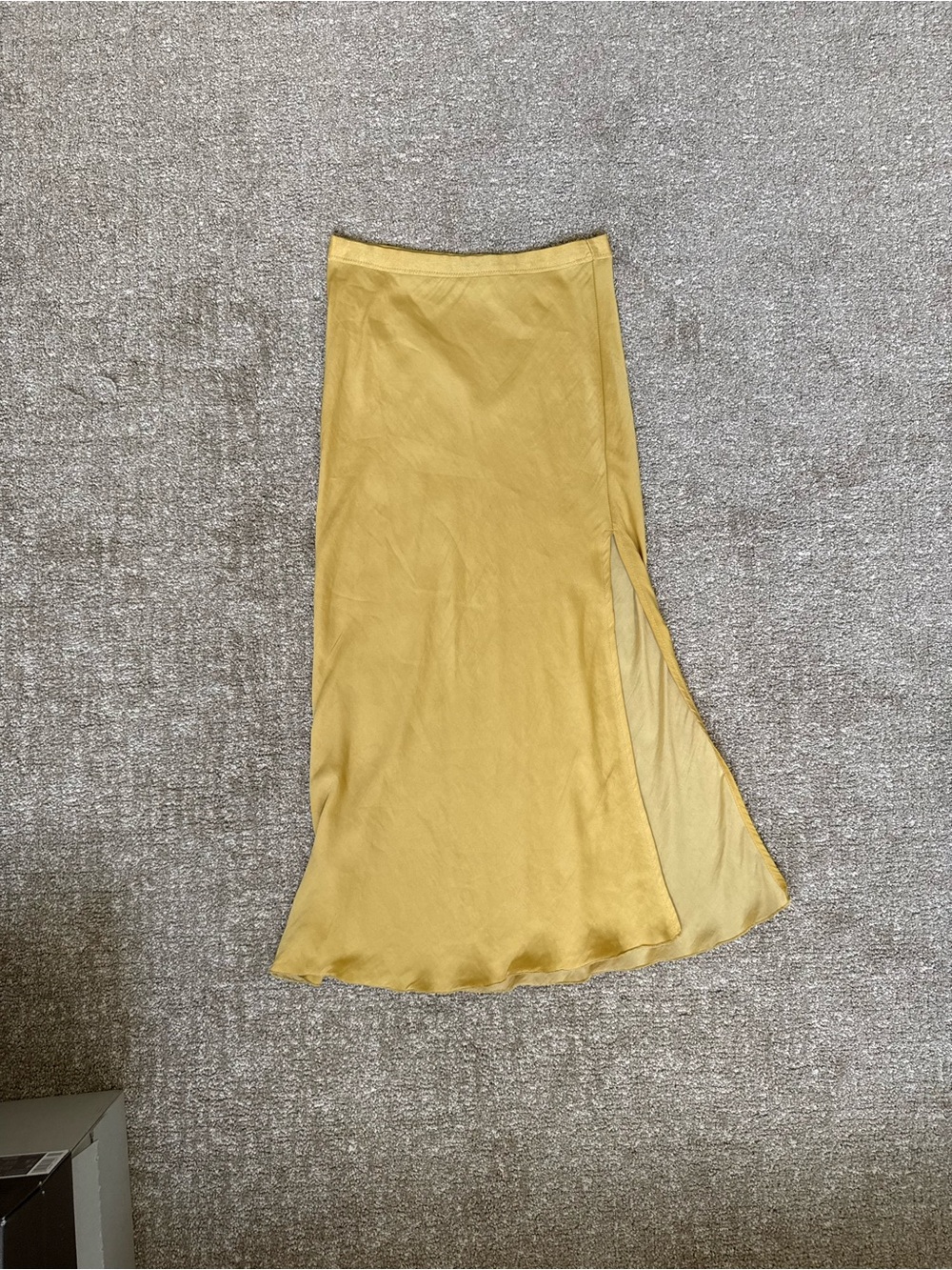 Free People Intimately Mustard Satin Maxi Skirt